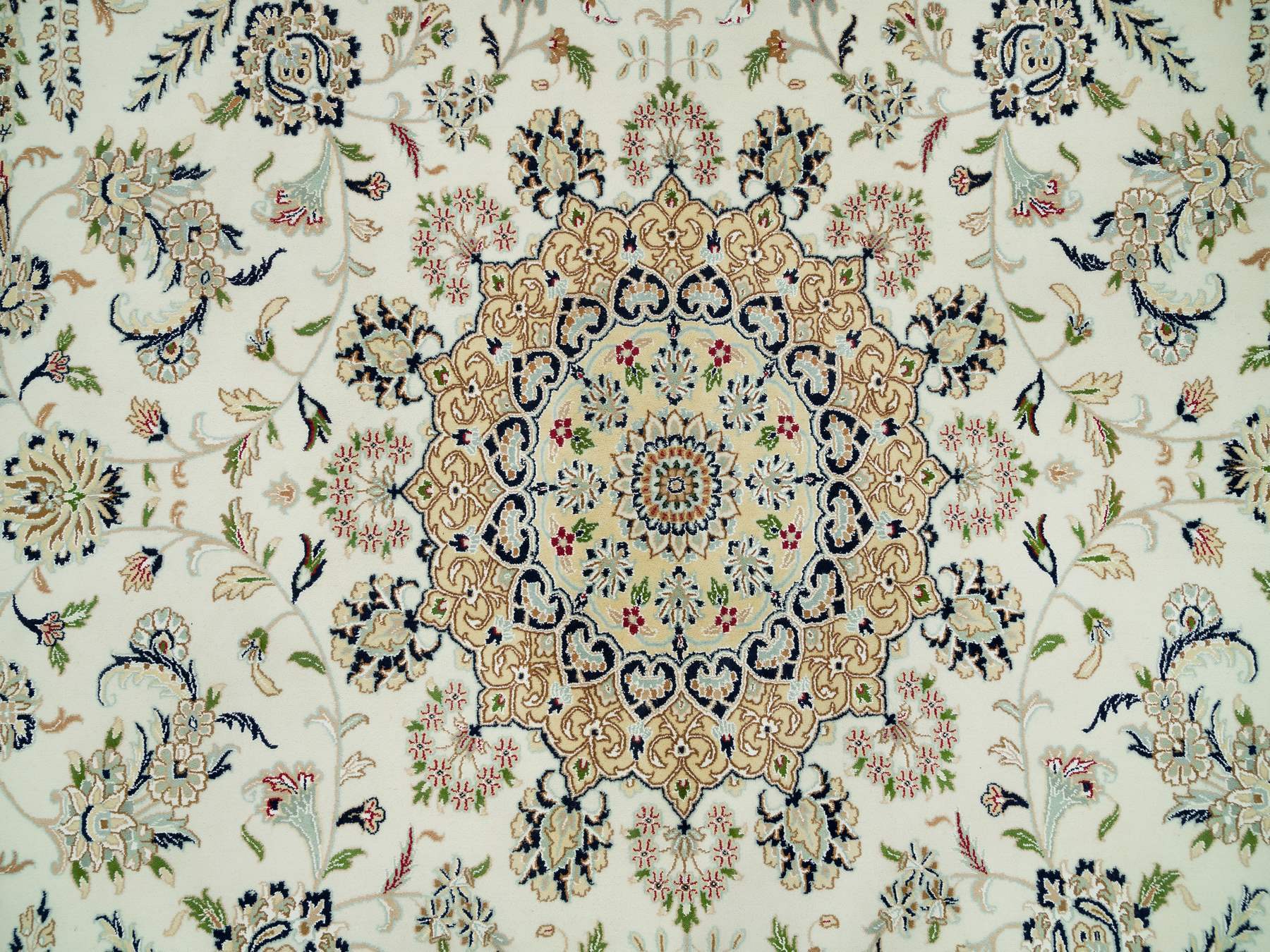 Nain Fine Oriental hand-knotted wool rug in Ivory, 12' x 12' — SKU O090329 (view 8)