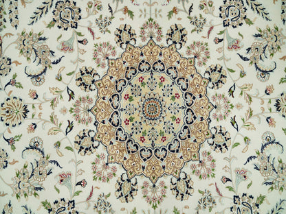 Nain Fine Oriental hand-knotted wool rug in Ivory, 12' x 12' — SKU O090329 (view 8)