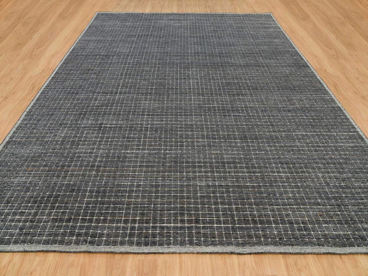 Modern / Contemporary hand-knotted wool rug in Gray, 11'11" x 14'9" — SKU O090345 (view 2)