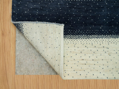 Ivory 8'11" x 12'1" Modern and Contemporary Hand knotted Wool Rug - Sku: O090385