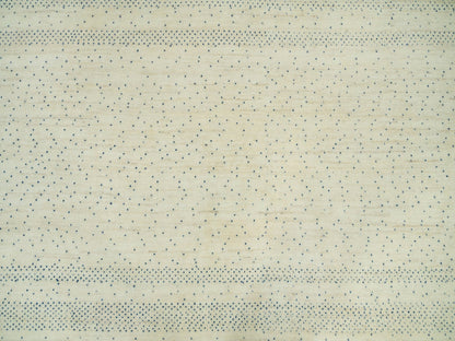 Gabbeh Modern / Contemporary hand-knotted wool rug in Ivory, 8'11" x 12'1" — SKU O090385 (view 8)
