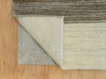 Gabbeh Modern / Contemporary hand-knotted wool rug in Ivory, 9'8" x 14' — SKU O090388 (view 4)