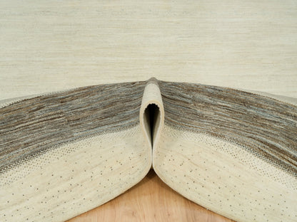 Gabbeh Modern / Contemporary hand-knotted wool rug in Ivory, 9'8" x 14' — SKU O090388 (view 5)