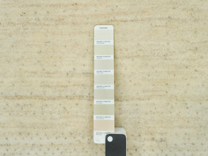 Gabbeh Modern / Contemporary hand-knotted wool rug in Ivory, 9'8" x 14' — SKU O090388 (view 7)