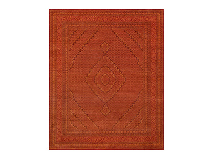 Tabriz Fine Oriental hand-knotted wool rug in Orange, 8'1" x 10'1" — SKU O090390
