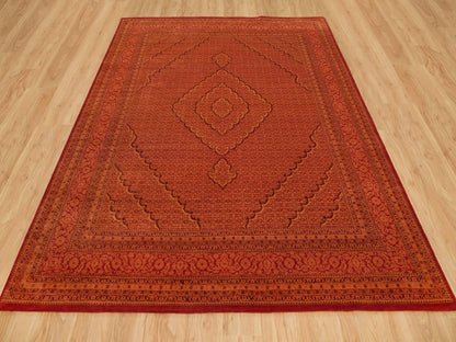 Tabriz Fine Oriental hand-knotted wool rug in Orange, 8'1" x 10'1" — SKU O090390 (view 2)
