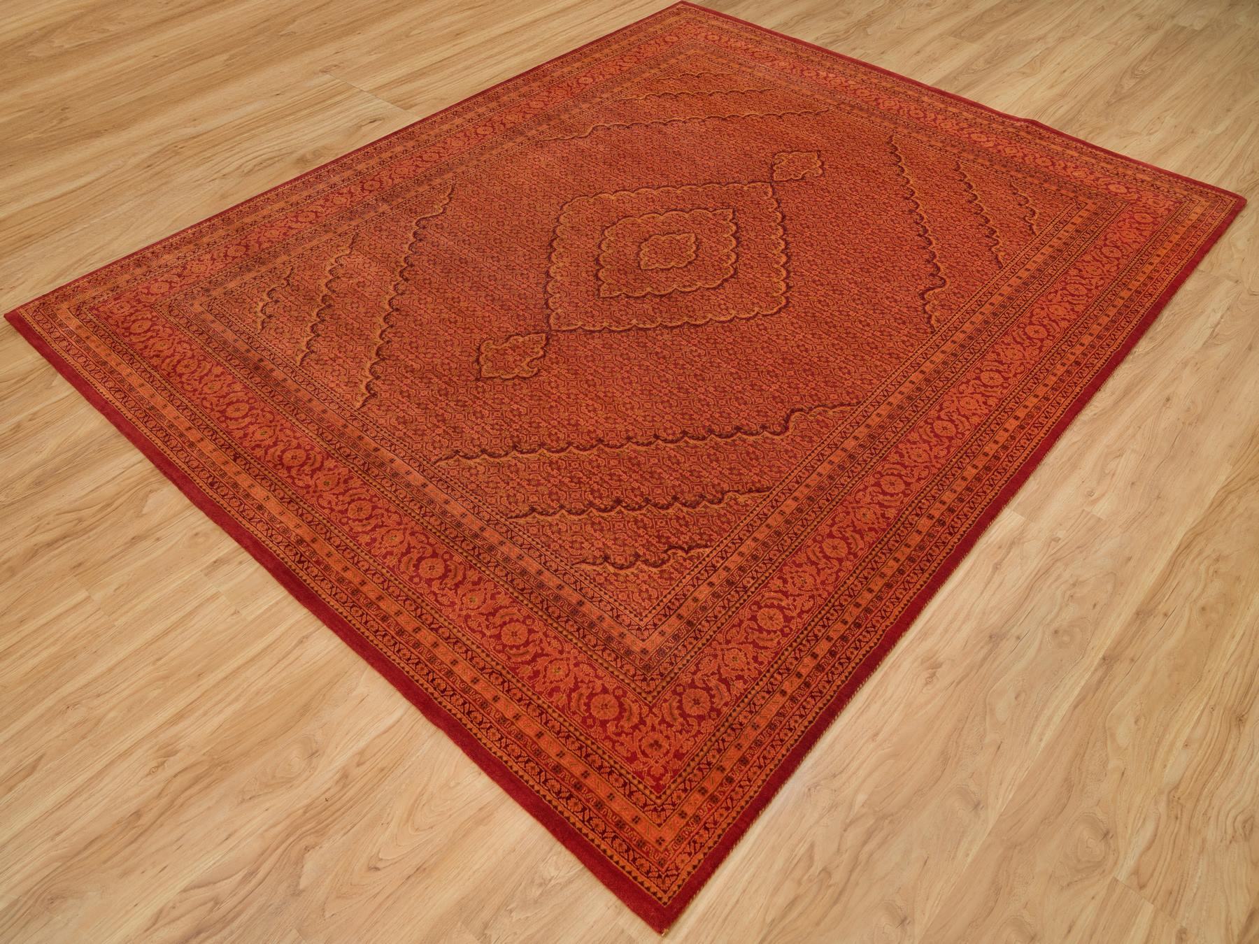 Tabriz Fine Oriental hand-knotted wool rug in Orange, 8'1" x 10'1" — SKU O090390 (view 3)