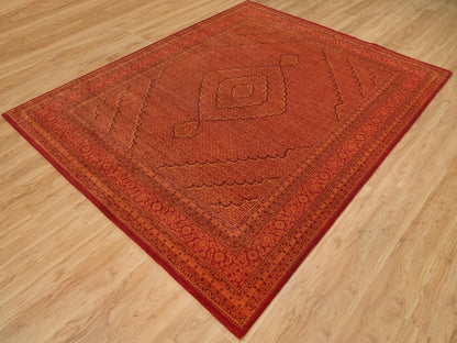 Tabriz Fine Oriental hand-knotted wool rug in Orange, 8'1" x 10'1" — SKU O090390 (view 3)