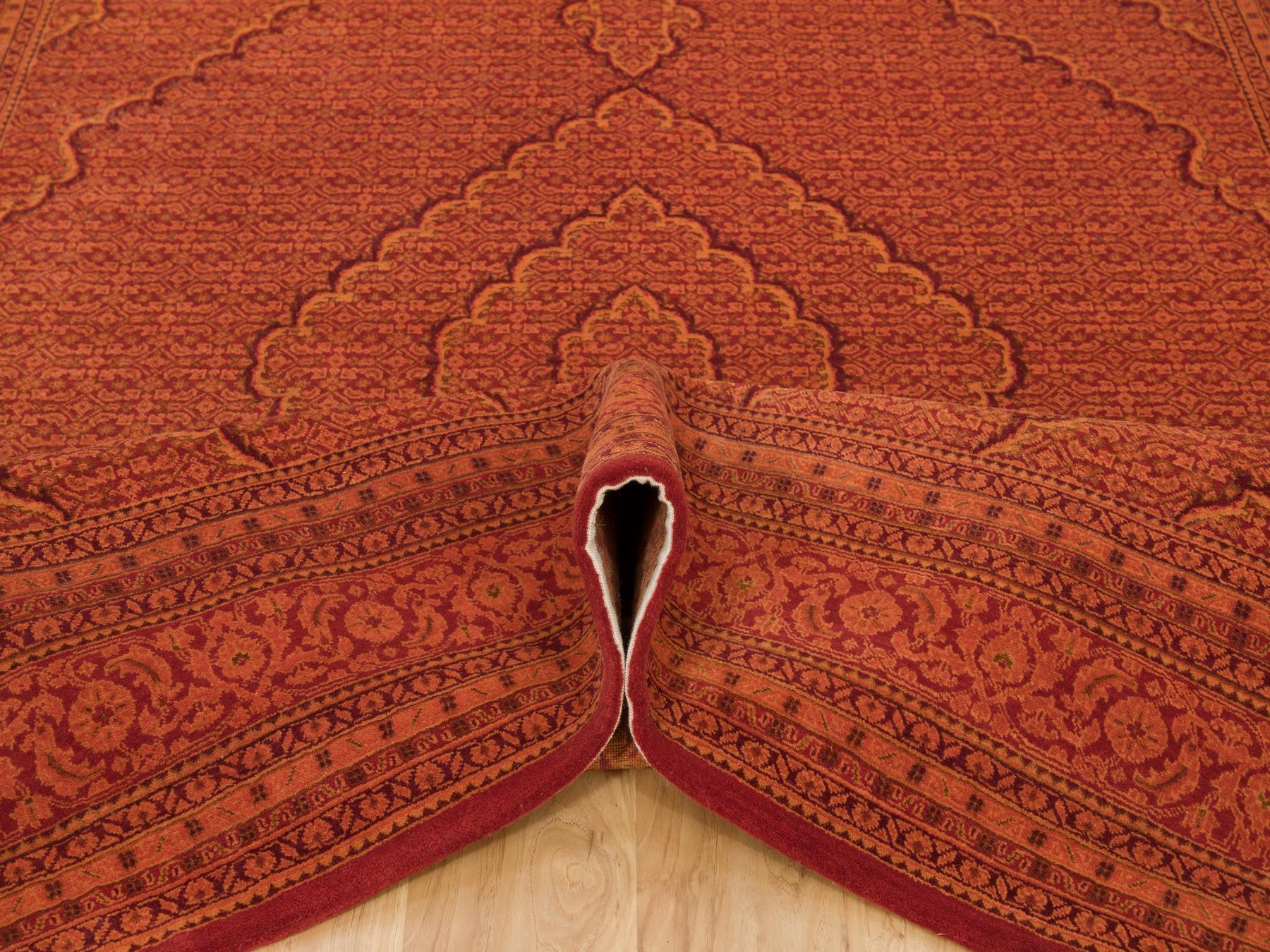 Tabriz Fine Oriental hand-knotted wool rug in Orange, 8'1" x 10'1" — SKU O090390 (view 5)