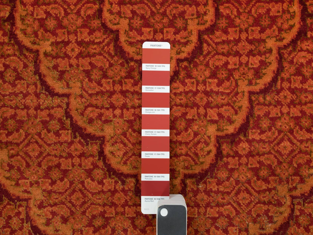 Tabriz Fine Oriental hand-knotted wool rug in Orange, 8'1" x 10'1" — SKU O090390 (view 7)