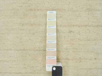 Gabbeh Modern / Contemporary hand-knotted wool rug in Ivory, 8'9" x 11'8" — SKU O090393 (view 7)