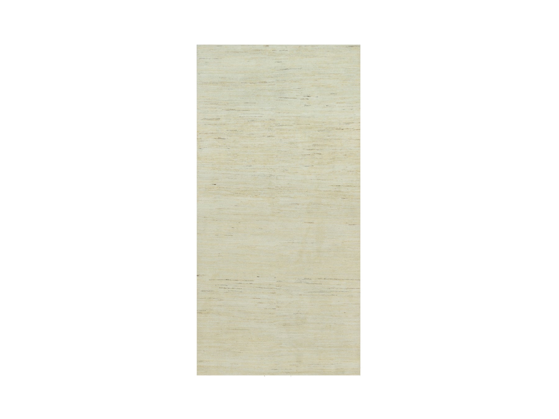 Ivory 3'11" x 7'11" Modern / Contemporary Hand knotted Wool Rug - Sku: O090398