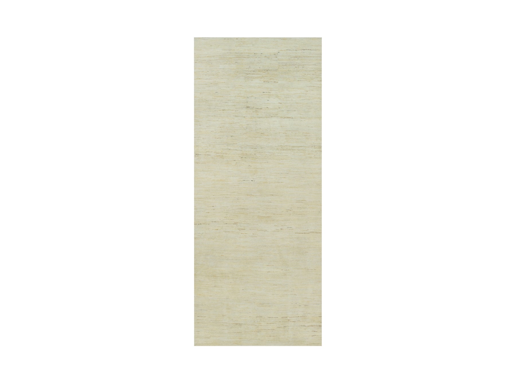 Gabbeh Modern / Contemporary hand-knotted wool runner in Ivory, 4'1" x 9'11" — SKU O090399