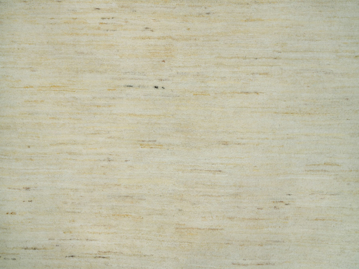 Gabbeh Modern / Contemporary hand-knotted wool runner in Ivory, 4'1" x 9'11" — SKU O090399 (view 5)