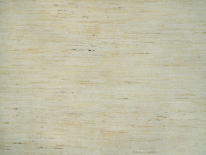 Gabbeh Modern / Contemporary hand-knotted wool runner in Ivory, 4'1" x 9'11" — SKU O090399 (view 5)