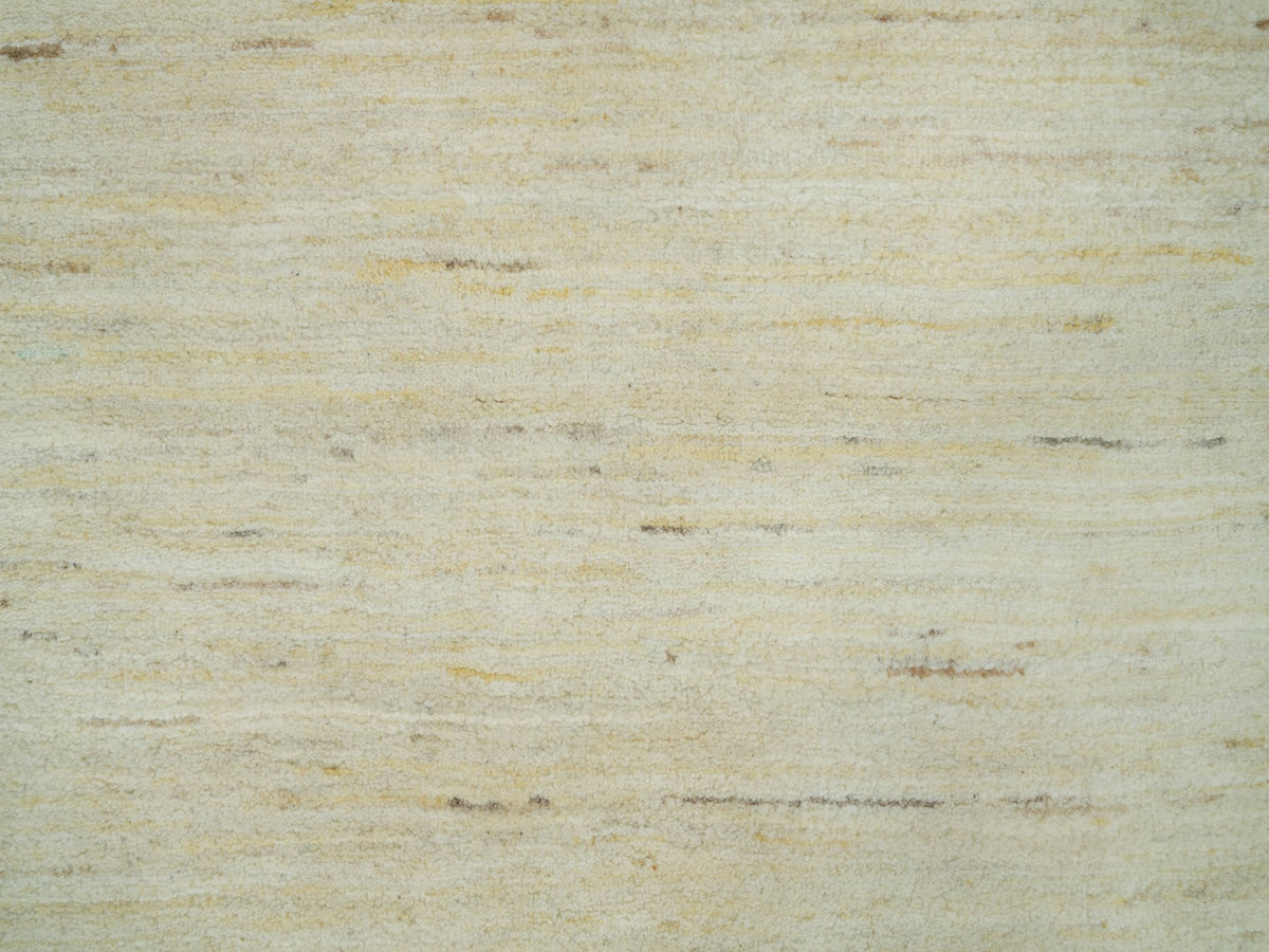 Gabbeh Modern / Contemporary hand-knotted wool runner in Ivory, 2'6" x 10' — SKU O090402 (view 5)