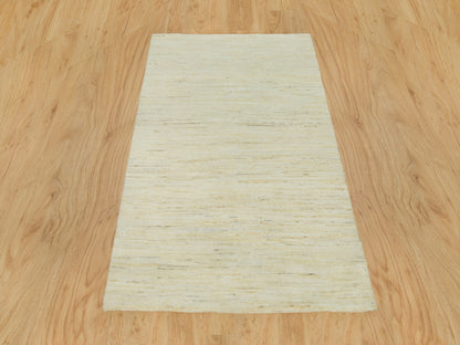 Gabbeh Modern / Contemporary hand-knotted wool rug in Ivory, 3' x 5' — SKU O090404 (view 2)