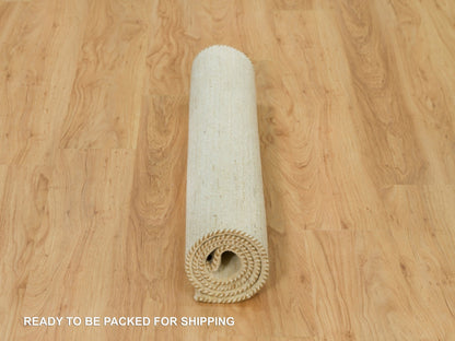 Gabbeh Modern / Contemporary hand-knotted wool rug in Ivory, 3' x 5' — SKU O090404 (view 6)