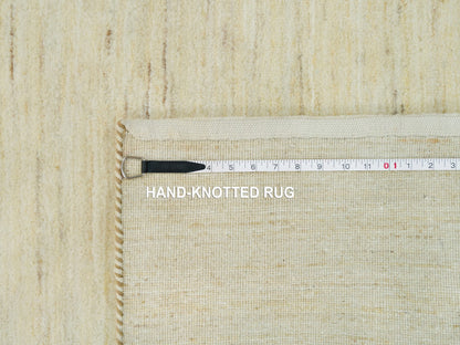 Gabbeh Modern / Contemporary hand-knotted wool rug in Ivory, 3' x 5' — SKU O090404 (view 8)