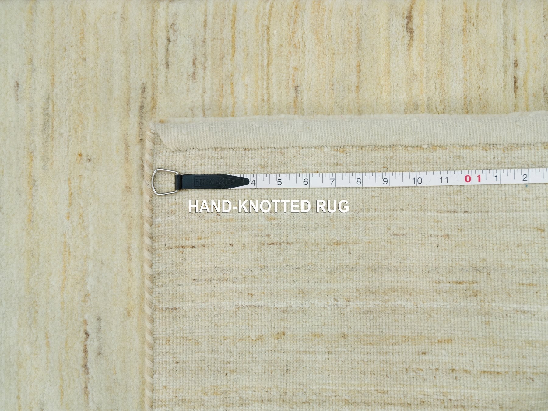 Gabbeh Modern / Contemporary hand-knotted wool runner in Ivory, 2'7" x 25'1" — SKU O090405 (view 8)