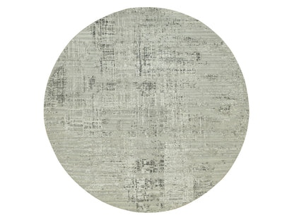 Grey 11'10" x 11'10" Modern / Contemporary Hand knotted Wool Rug - Sku: O090412