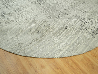 Grey 11'10" x 11'10" Modern / Contemporary Hand knotted Wool Rug - Sku: O090412