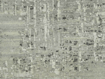 Grey 11'10" x 11'10" Modern / Contemporary Hand knotted Wool Rug - Sku: O090412