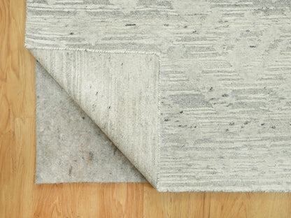 Grey 11'10" x 18'0" Modern / Contemporary Hand knotted Wool Rug - Sku: O090414