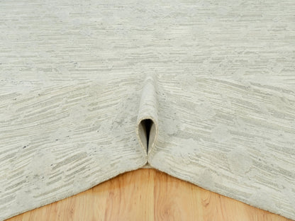 Grey 11'10" x 18'0" Modern / Contemporary Hand knotted Wool Rug - Sku: O090414