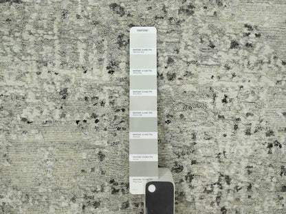 Grey 3'0" x 5'0" Modern / Contemporary Hand knotted Wool Rug - Sku: O090424