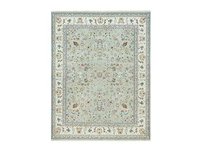 Nain Fine Oriental hand-knotted wool rug in Gray & Ivory, 7'9" x 10'2" — SKU O090436