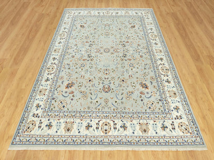Nain Fine Oriental hand-knotted wool rug in Gray & Ivory, 7'9" x 10'2" — SKU O090436 (view 2)