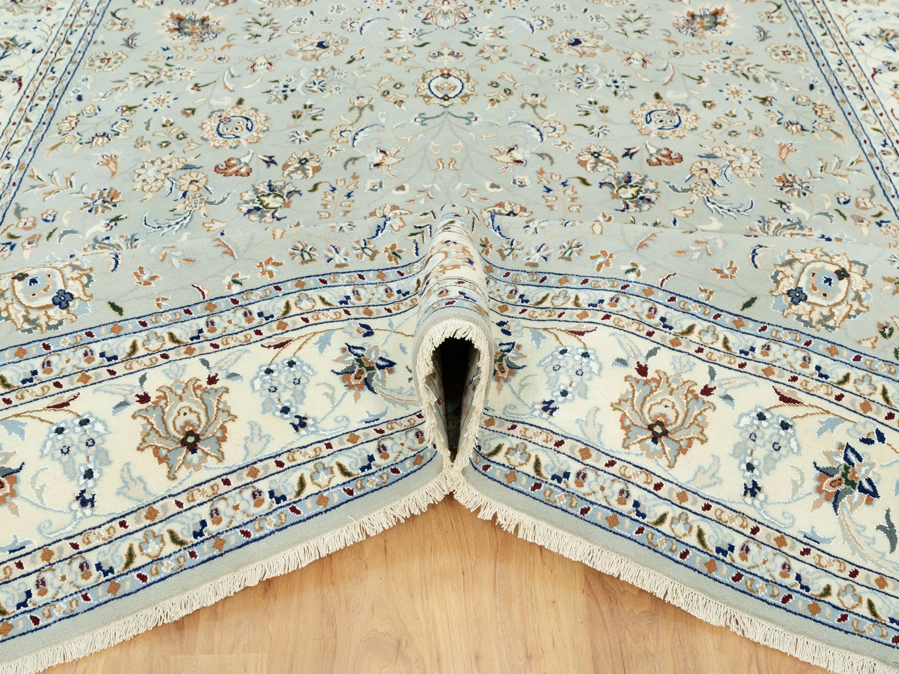 Nain Fine Oriental hand-knotted wool rug in Gray & Ivory, 7'9" x 10'2" — SKU O090436 (view 5)