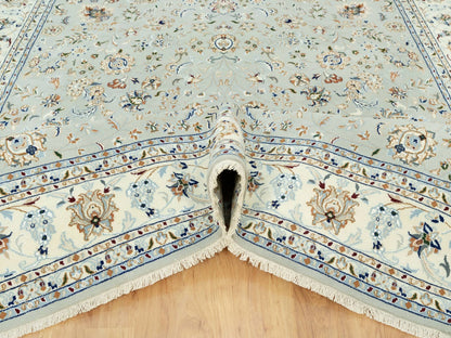 Nain Fine Oriental hand-knotted wool rug in Gray & Ivory, 7'9" x 10'2" — SKU O090436 (view 5)