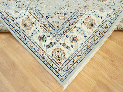 Nain Fine Oriental hand-knotted wool rug in Gray & Ivory, 7'9" x 10'2" — SKU O090436 (view 6)