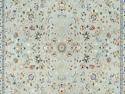 Nain Fine Oriental hand-knotted wool rug in Gray & Ivory, 7'9" x 10'2" — SKU O090436 (view 8)