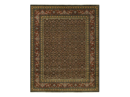 Black 7'10" x 10'0" Fine Oriental Hand knotted Wool Rug - Sku: O090444