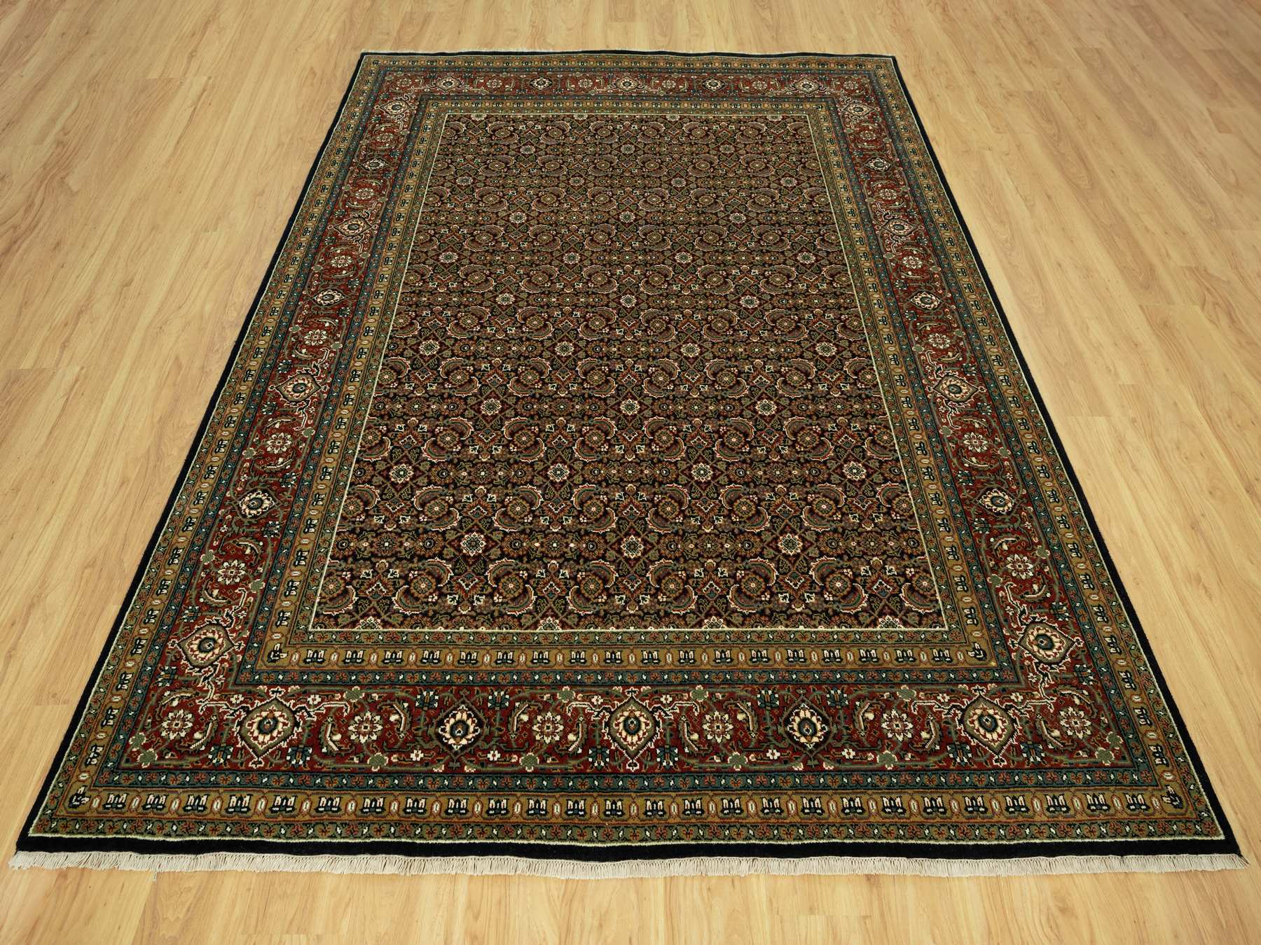 Herati Fine Oriental hand-knotted wool rug in Black & Red, 7'10" x 10' — SKU O090444 (view 2)