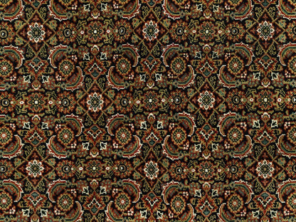 Black 7'10" x 10'0" Fine Oriental Hand knotted Wool Rug - Sku: O090444
