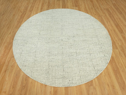 Grey 8'1" x 8'1" Flatweave / Kilim Hand woven Wool Rug - Sku: O090456