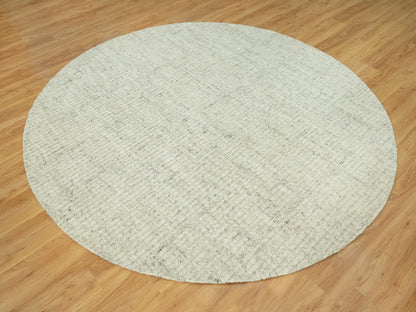 Flatweave / Kilim hand-knotted wool rug in Gray, 8'1" x 8'1", SKU O090456
