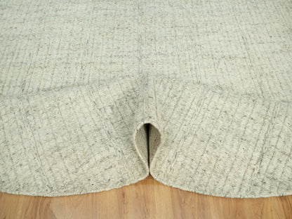 Grey 8'1" x 8'1" Flatweave / Kilim Hand woven Wool Rug - Sku: O090456