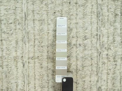 Grey 8'1" x 8'1" Flatweave / Kilim Hand woven Wool Rug - Sku: O090456