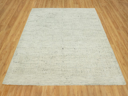 Grey 8'0" x 8'1" Flatweave / Kilim Hand woven Wool Rug - Sku: O090476