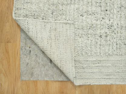 Grey 8'0" x 8'1" Flatweave / Kilim Hand woven Wool Rug - Sku: O090476