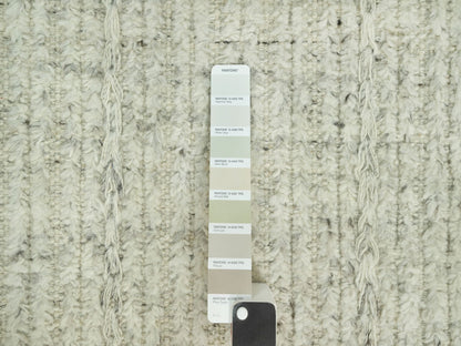 Grey 8'0" x 8'1" Flatweave / Kilim Hand woven Wool Rug - Sku: O090476