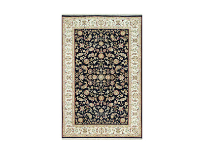 Blue 5'0" x 7'11" Fine Oriental Hand knotted Wool Rug - Sku: O090492