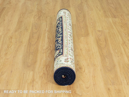 Blue 5'0" x 7'11" Fine Oriental Hand knotted Wool Rug - Sku: O090492
