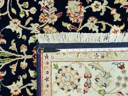 Blue 5'0" x 7'11" Fine Oriental Hand knotted Wool Rug - Sku: O090492