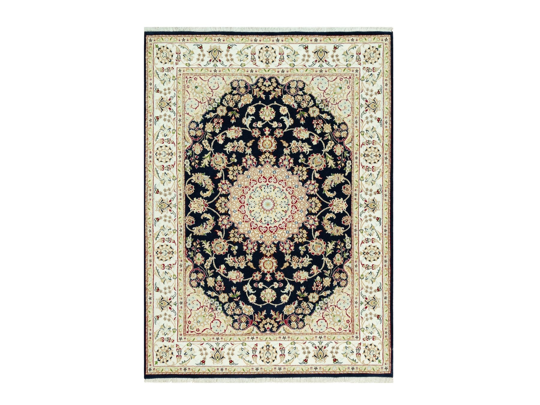 Nain Traditional hand-knotted wool rug in Blue, 5'0" x 6'11", SKU O090493